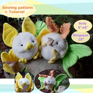 PDF pattern + instructions - Wobbly Bat + Moth - DIY
