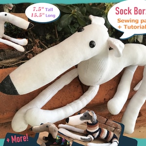 PDF-patroon + instructies - Sok Borzoi - DIY