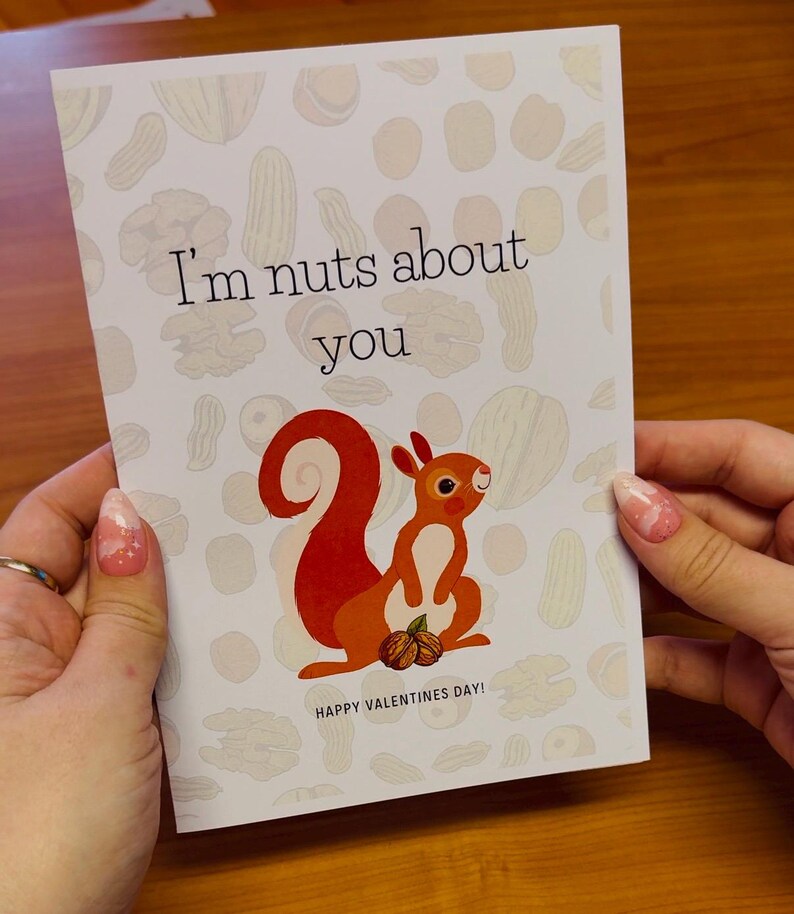 Valentines Day Card, Im Nuts About You, Printable, Digital Download ...