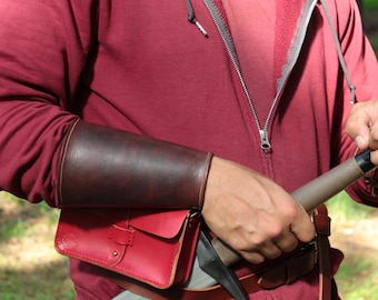 Simple Archery Arm Guard/Medieval Style Leather Bracers, Plain, Rogue Pattern