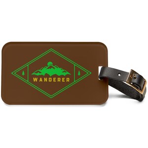 ワンダラー ラゲッジタグ：レザーストラップ付きアクリル製トラベルアクセサリー