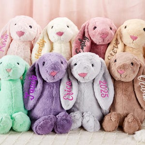 Embroidered Easter Bunny Rabbit Personalized, Easter Gifts, Bunny Toy,Custom Monogrammed Bunny Rabbit,Bunny Soft Plush Toy,Flower Girl Gifts
