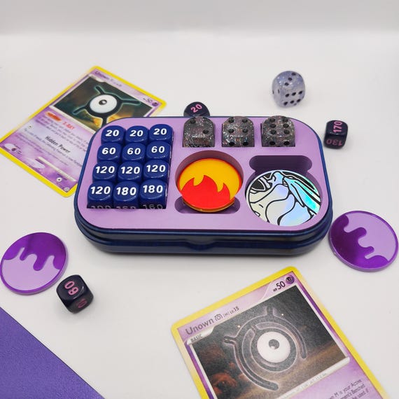Pokémon Mini Tin Insert – Organize Your TCG Play Space, Holds Counters, Dice, & Cards, 3D-Printed, Black Plastic