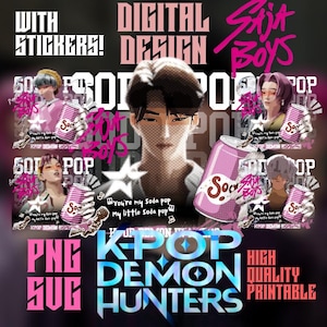 Saja Boys Kpop Design Bundle | 10-in-1 Sticker & Streetwear PNG SVG | Kpop demon hunters design | 300 DPI Download