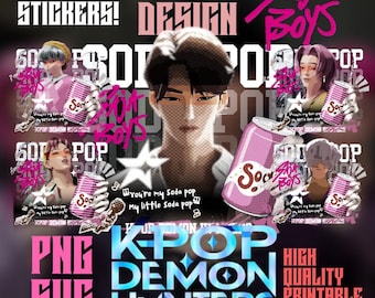 Saja Boys Kpop-ontwerpbundel | 10-in-1 sticker en streetwear png SVG | Ontwerp Kpop demonenjagers | 300 dpi downloaden