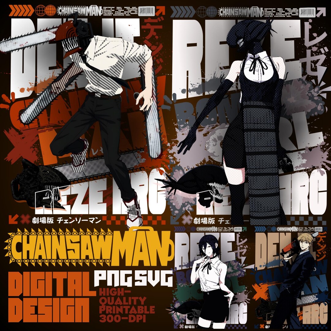 Chainsaw Man Reze Arc : Denji & Reze Shirt/Sticker Designs ...