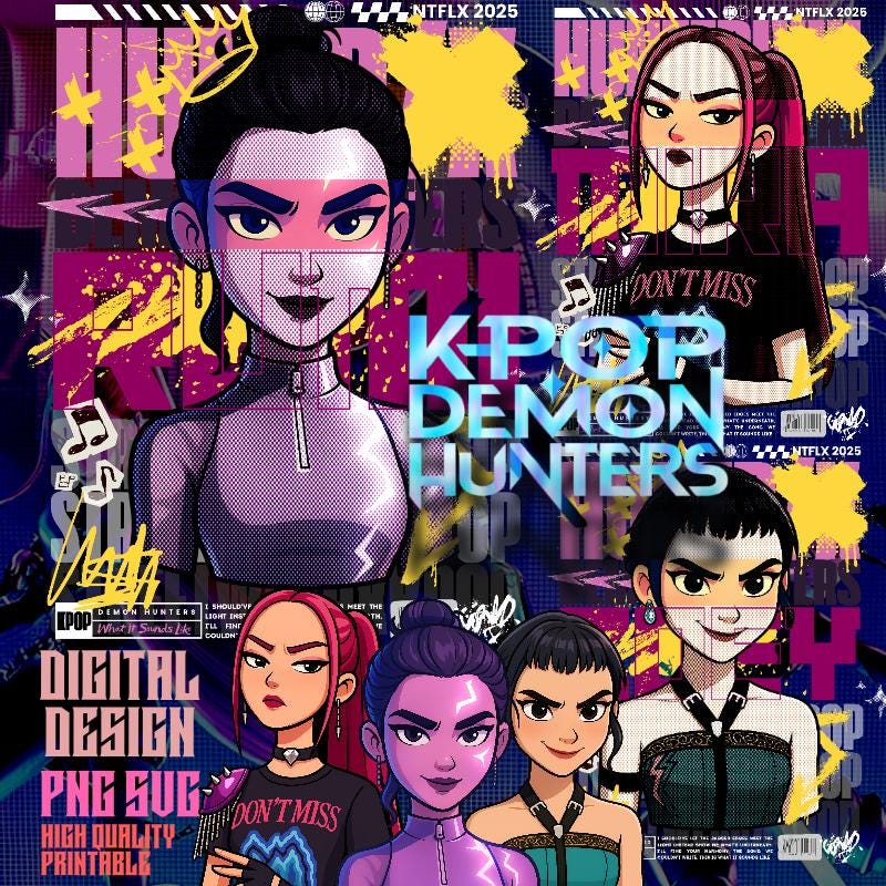 Autocollants Voiture Kpop / Anime Demon Hunter - Lot De 2 (Rumi, Mira, Zoey) - Vinyle Résistant Aux Intempéries 12x9.3 Cm