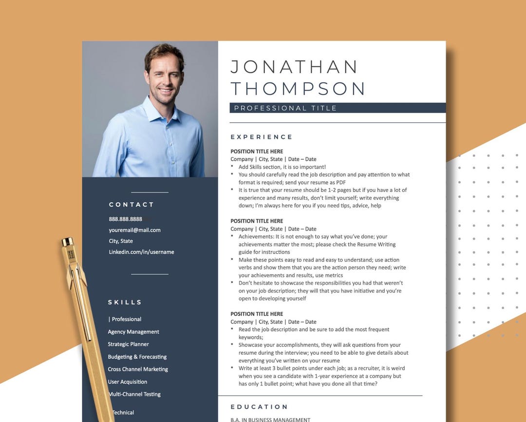 Morden Resume Template CV for Word - Il 1080xN.6419570915 60px 
