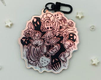 Llavero holográfico de Hollow Knight, dije acrílico de juego independiente, colgante para bolso de caballero, regalo