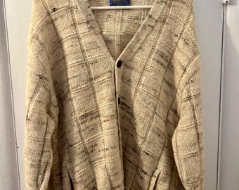 Rare Pendleton-trui 100% wollen vest met knopen, maat XL crèmebruin, uniseks volwassenen