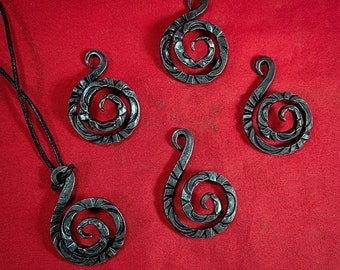 Textured Scroll Pendant - Blacksmith