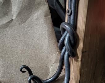 Knotty Double Hooks, Blacksmithed and Hand Forged.  1st Generation