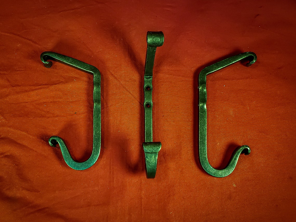 Double Coat Hooks Basic Blacksmithed and Hand Etsy
