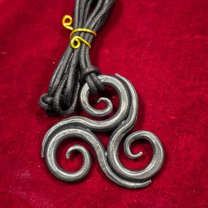 Triple Spiral Triskelion Pendant - Blacksmith, hand forged