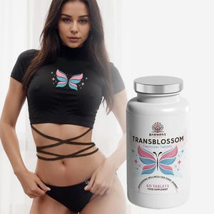TransBlossom Trans Butterfly Tank / Crop Top (Tank Tops Sold Out But Gift Still Available) With Gift (TransBlossom MTF 60 Vitamin Feminizer)