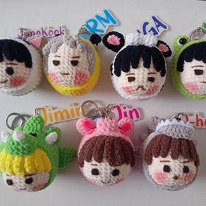 BTS Crochet Doll Keychain: Kpop Amigurumi Plushie