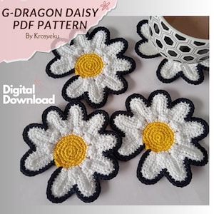 Daisy Coaster Crochet Pattern: G-Dragon Inspired Kpop Gift (PDF Pattern)