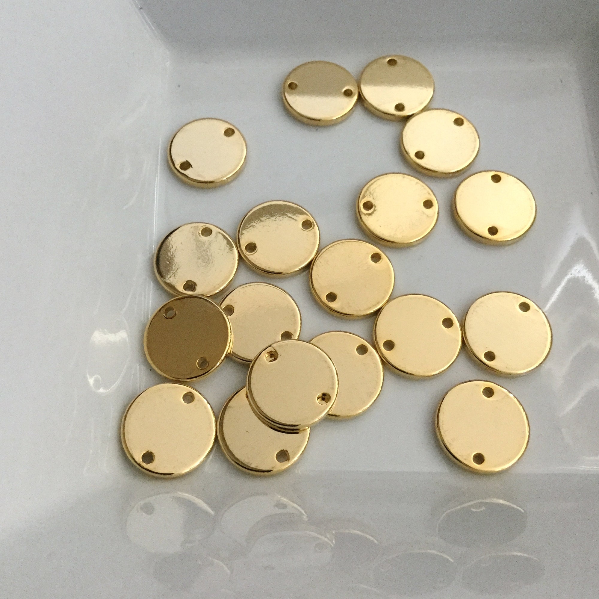 6 pcs Shiny Stamping Circle Blank Discs Stamping Discs Gold Etsy