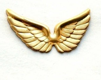 6 pcs Raw Brass Wings charms Stamping