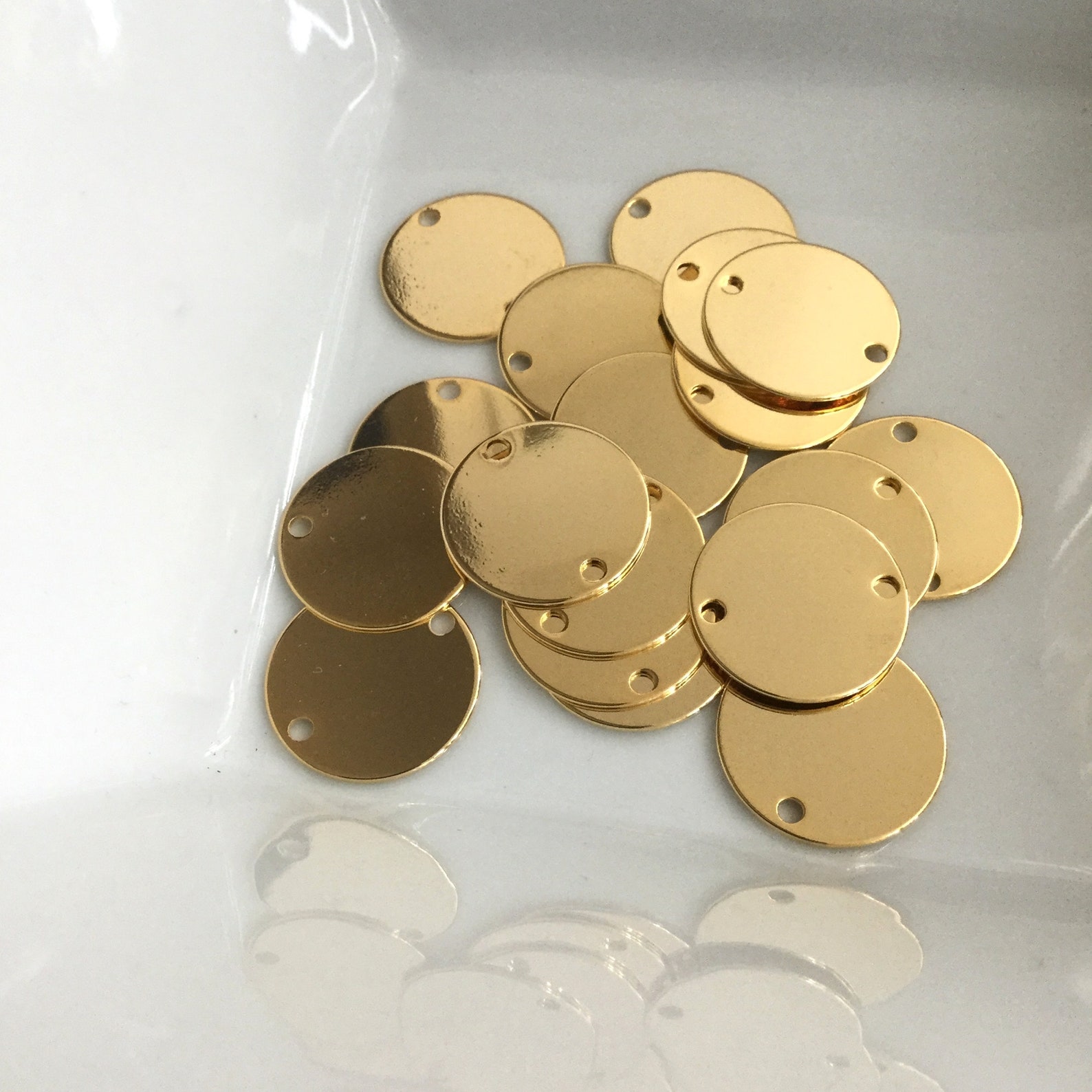 8 pcs Shiny Stamping Circle Blank Discs Stamping Disc Gold Etsy