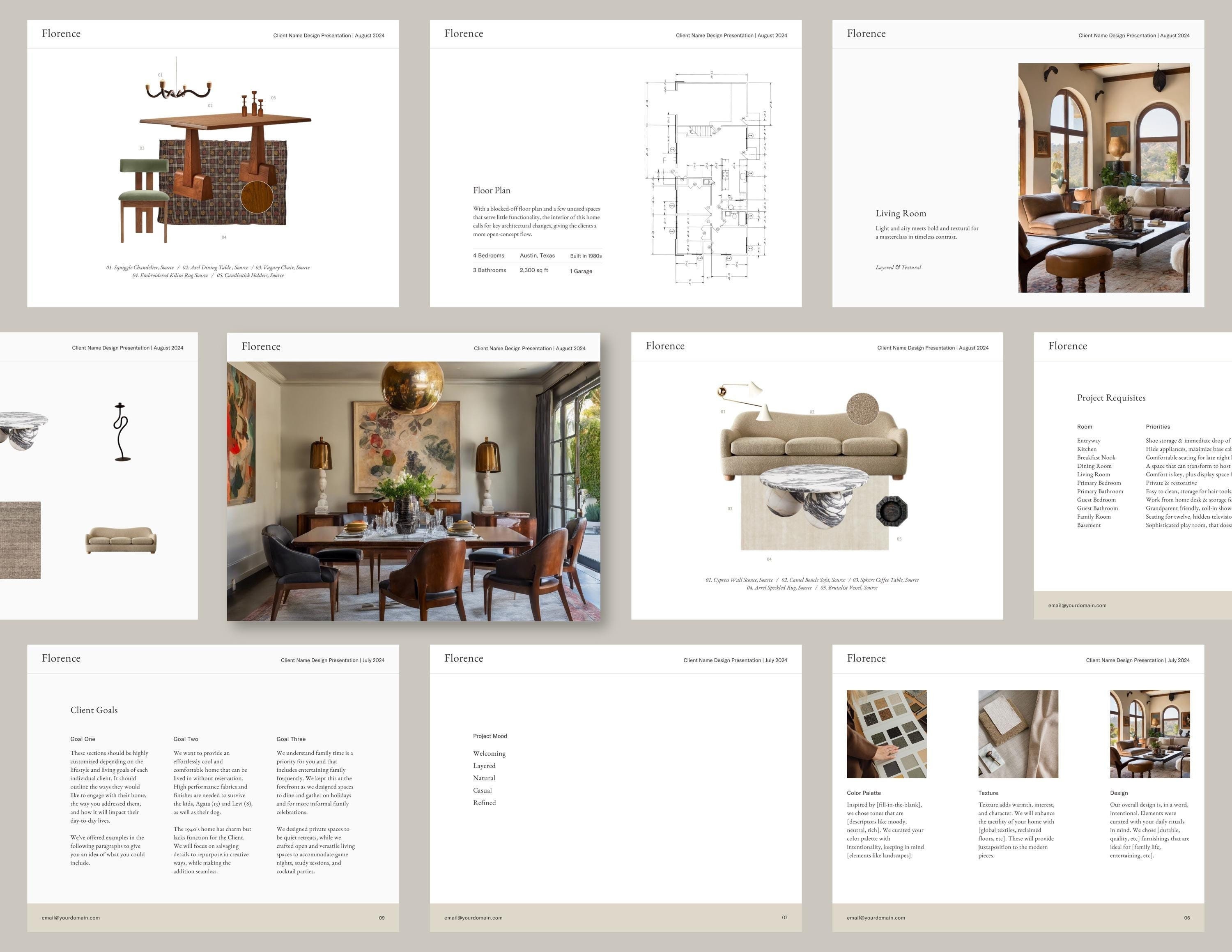 Interior Design Presentation Template - the Florence - Etsy