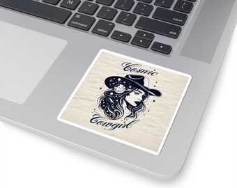 Cosmic Cowgirl Sticker: Western Weltraum Aufkleber