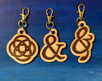 Plurality Ampersand Treblesand Wooden Keychains