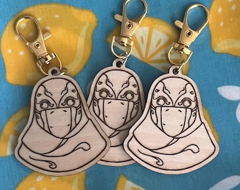 Wisp Warframe Wooden Engraved Keychain | Fan Made | Video Game Character Gifts
