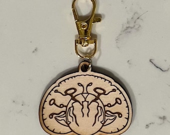 Nokko Warframe Wooden Engraved Keychain | Fan Made | Video Game Character Gifts