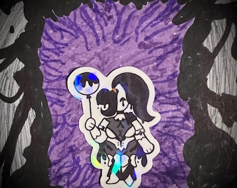 Follie Mini Holographic Sparkly Warframe Sticker | Fan Made Merch | Video Game Gift