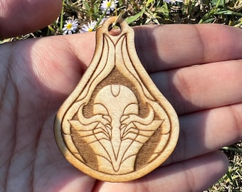 Dante Warframe Wooden Engraved Keychain | Fan Made | Video Game Character Gifts