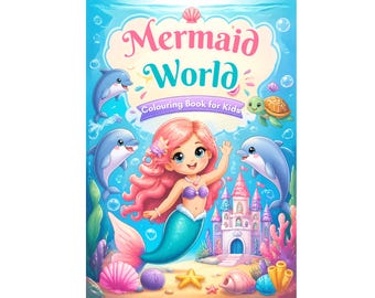 kids colouring book featuring mermaids 50 pages