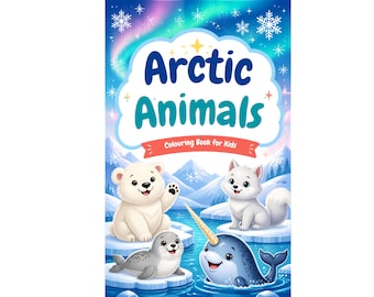 Arctic animals kids colouring book 50 pages