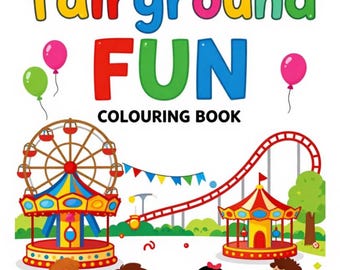 50 page kids colouring book fairground theme