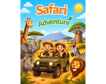 Safari Adventures Kids' Colouring Book 50 page