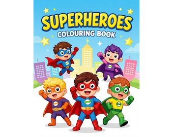 superhero kids colouring book 54 page