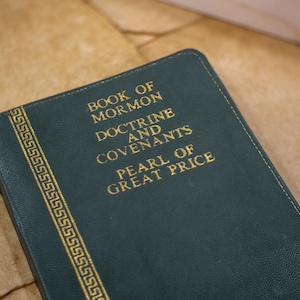 Drievoudig gecombineerd leren Boek van Mormon | LDS-geschriften | Leren Schriften | Handgemaakt Boek van Mormon | Premium Schriftteksten | Geitenleer
