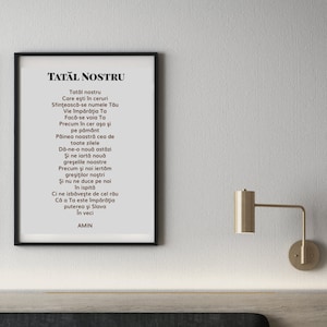 Lords Prayer Romanian Tatal Nostru Digital Print
