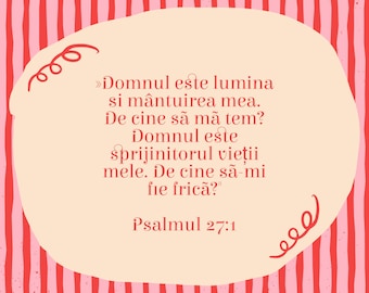 Psalm 27:1 Romanian Bible Verse Dumnezeu este lumina European Digital Download Gift Art