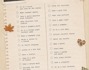 Fall Check List Digital Download File - 90s Edition