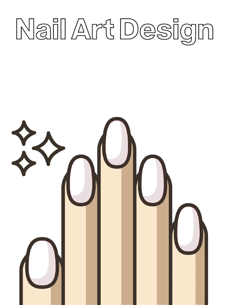 Design Nail Art Kids Coloring Page Creative Summer Craft image 1