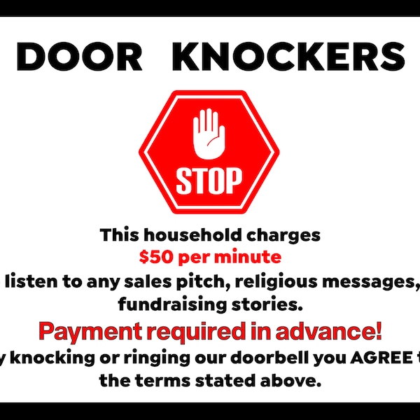 Door Knockers No Solicitation Etsy