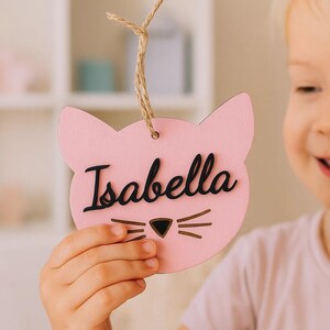 Spersonalizowana zawieszka na koszyczek na Halloween, drewniana tabliczka z imieniem, dekoracja dla dzieci