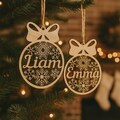 Personalized Wooden Bauble • Custom Name Xmas Tree Decoration • Holiday Keepsake Gift product logo