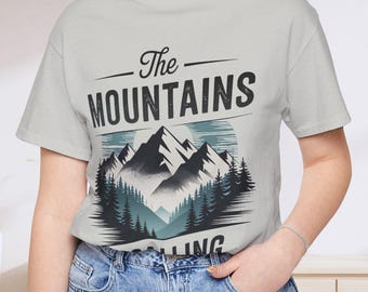 Mountain Adventure Heavy Cotton Tee: Outdoorsy Hiking Shirt