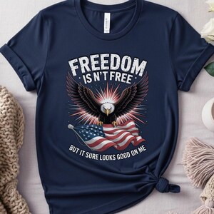 Patriotic Eagle Graphic Tee: 4th of July Unisex Bella Canvas 3001