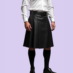 Genuine Leather Men Medieval Kilt, Black Leather Gladiator Kilt, Handmade Warrior Kilt, Stylish Leather Skirt Men, Gift For Him