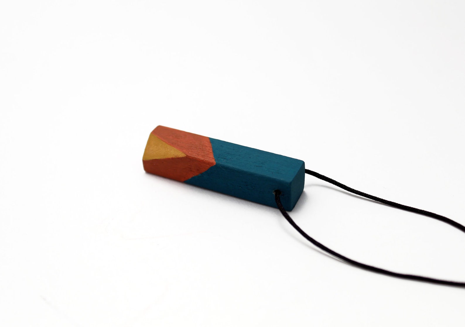 Geometric Wooden Necklace Mustard Yellow Chocolate Brown Etsy