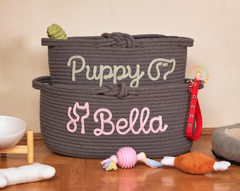 Custom Pet Toy Storage Basket, Puppy Toy Box, Custom Pet Gift, Pet Name Basket, Cozy Bed for Small Pets, Pet Lover, Gifts for Pets Friends