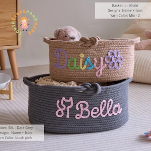 Personalized Dog Toy Basket, Custom Pet Toy Storage Basket with Name, Puppy Toy Box, Dog Gift for New Puppy, Pet Organizer image 13